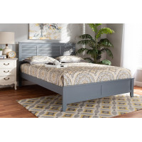 Baxton Studio Adela-Gray-Queen Adela Modern and Contemporary Grey Finished Wood Queen Size Platform Bed
